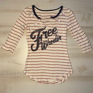 We The Free Freewheelin Stripe Raglan Tee